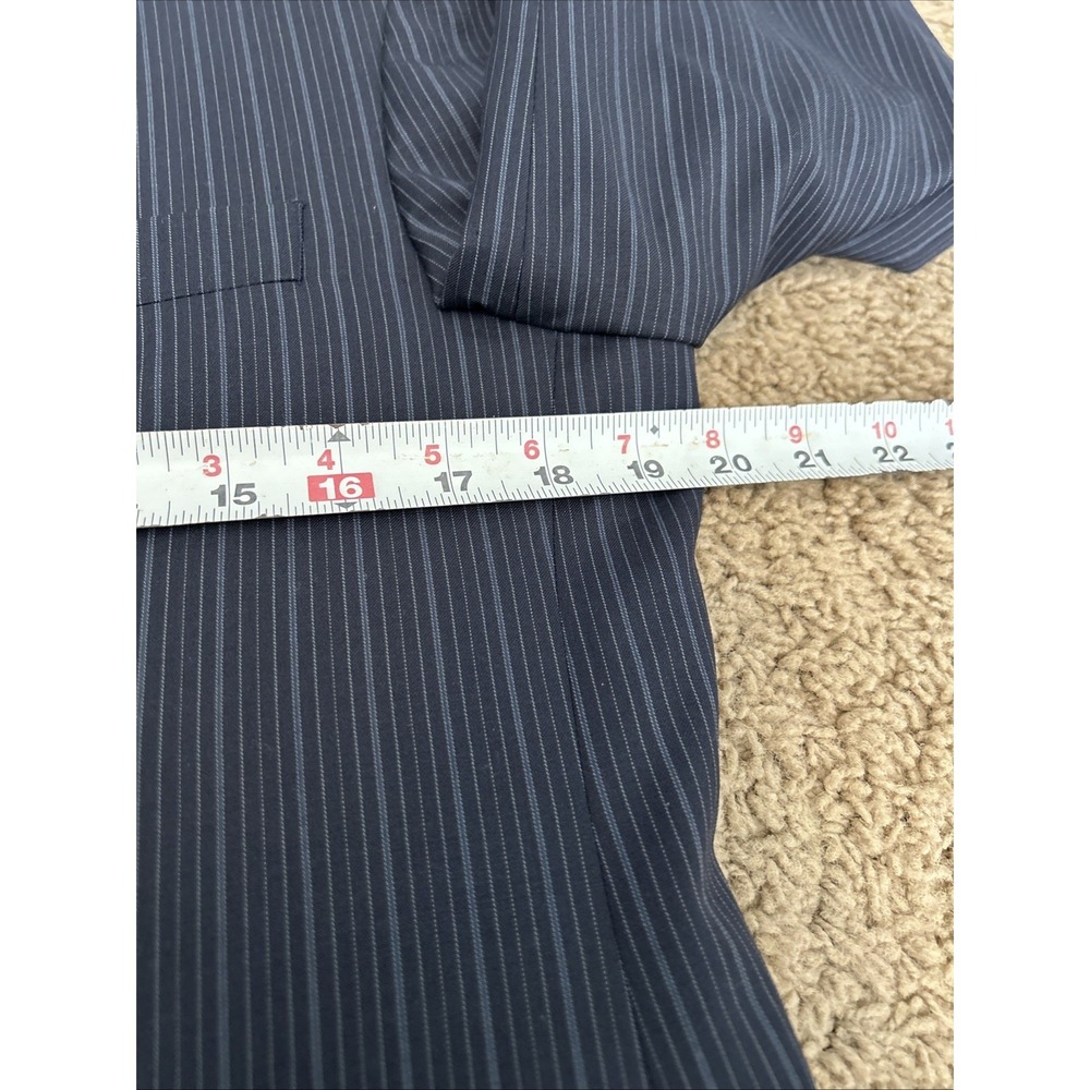 Calvin Klein Suit Mens 40R black Pinstripe 2 Button 100% Wool 34x28 Pants - Picture 14 of 14